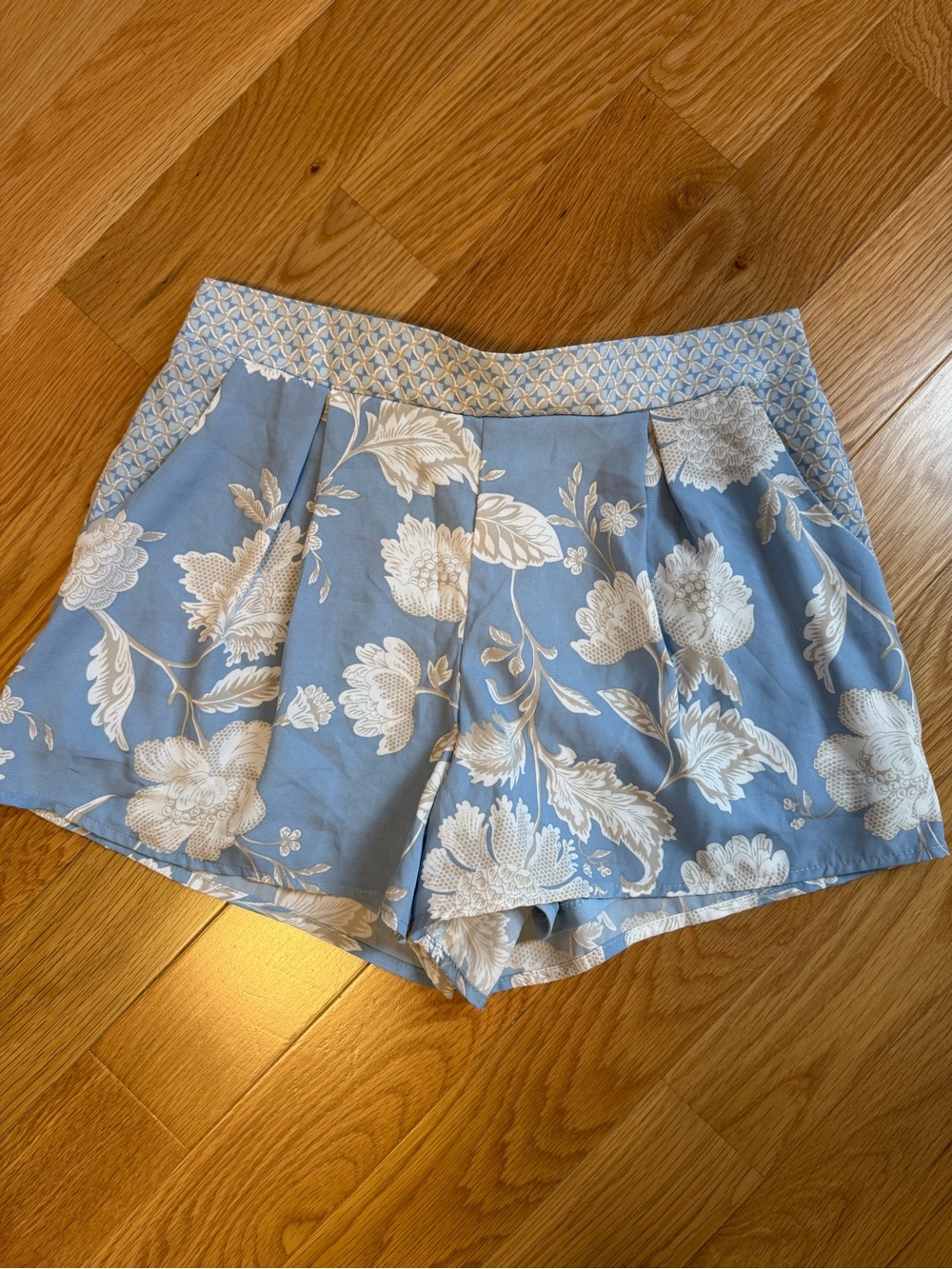Nordstrom Pale Blue Floral High-Waist Women's Shorts